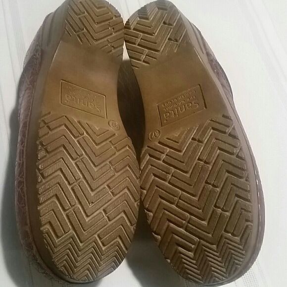 SANITA Professional Leather Clogs Euro 37 Brown Geo Print Sonny Model - Picture 4 of 5